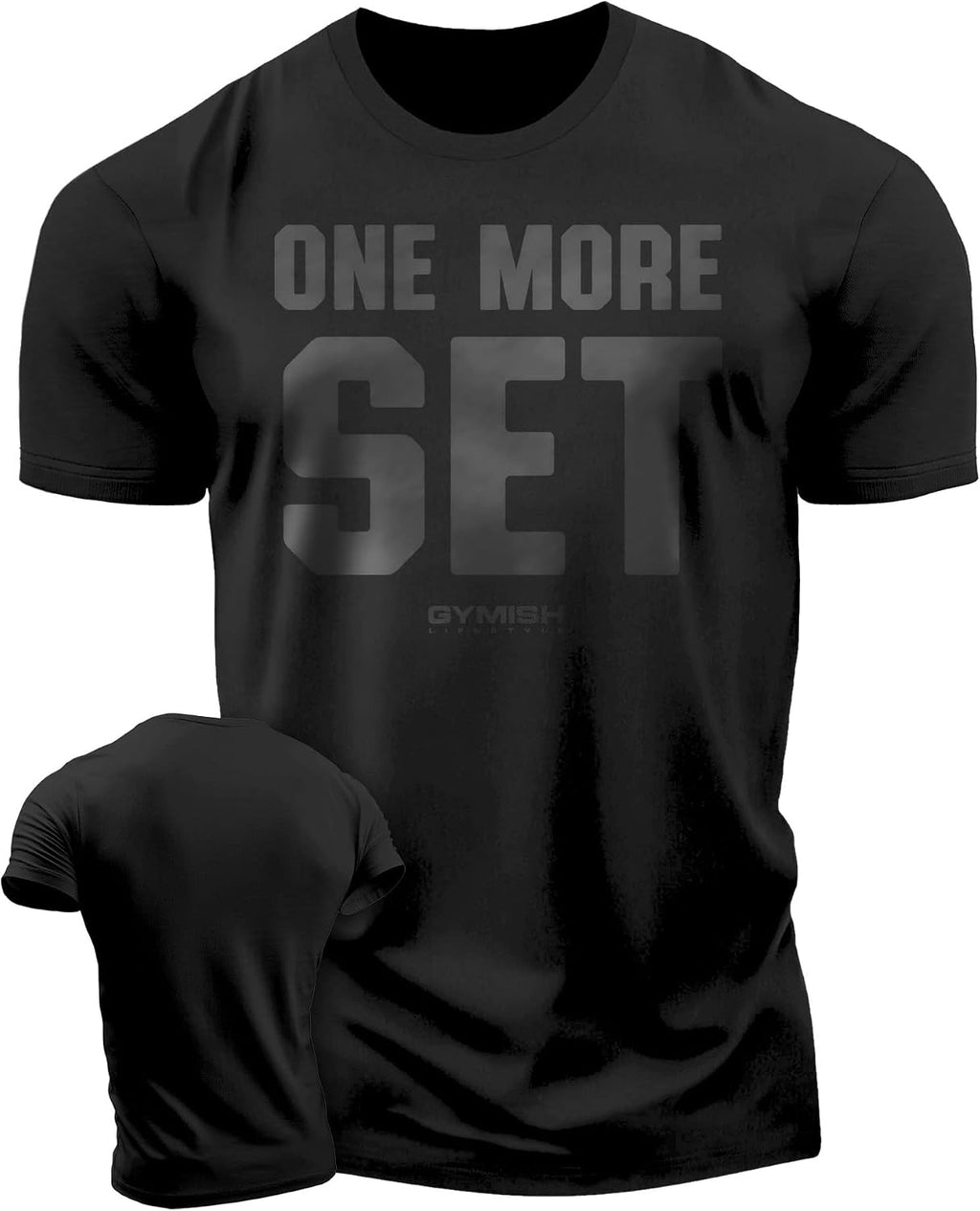 One More Set Motivational Lifting T-Shirt, Gym Workout Men Tees