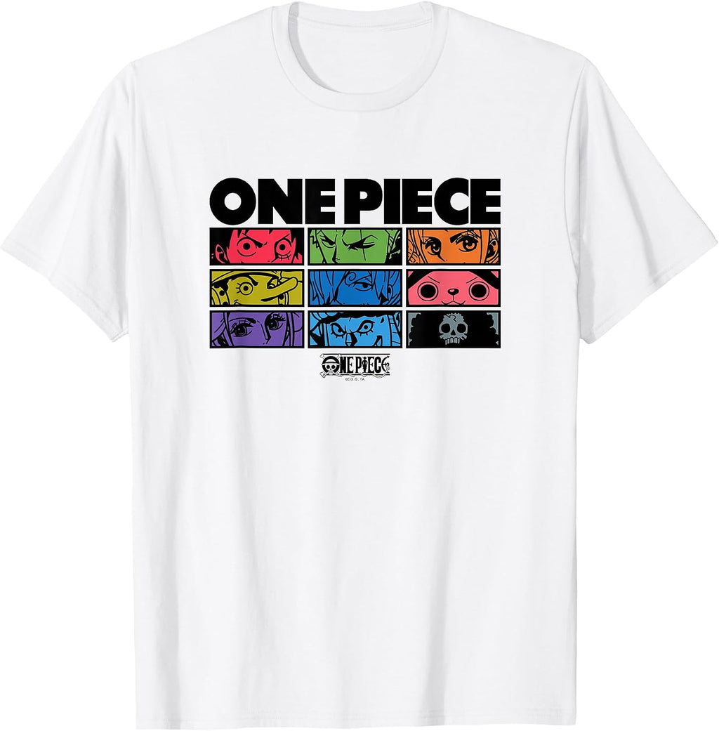 Anime Character Eyes Colorful Pop Art Grid T-Shirt