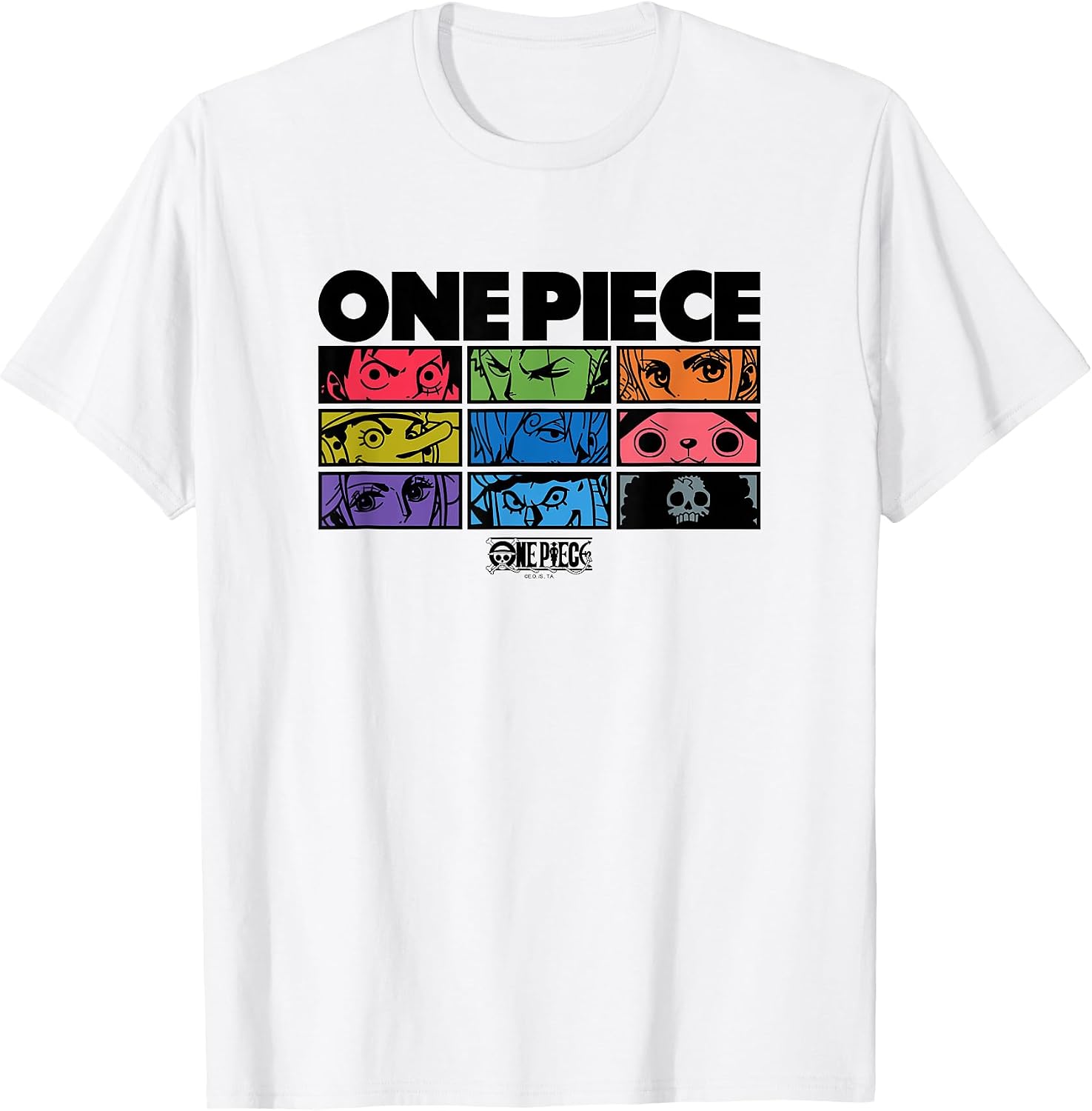 Anime Character Eyes Colorful Pop Art Grid T-Shirt