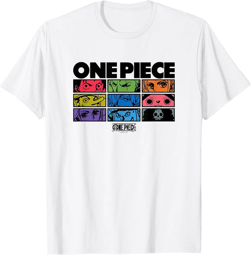 Anime Character Eyes Colorful Pop Art Grid T-Shirt