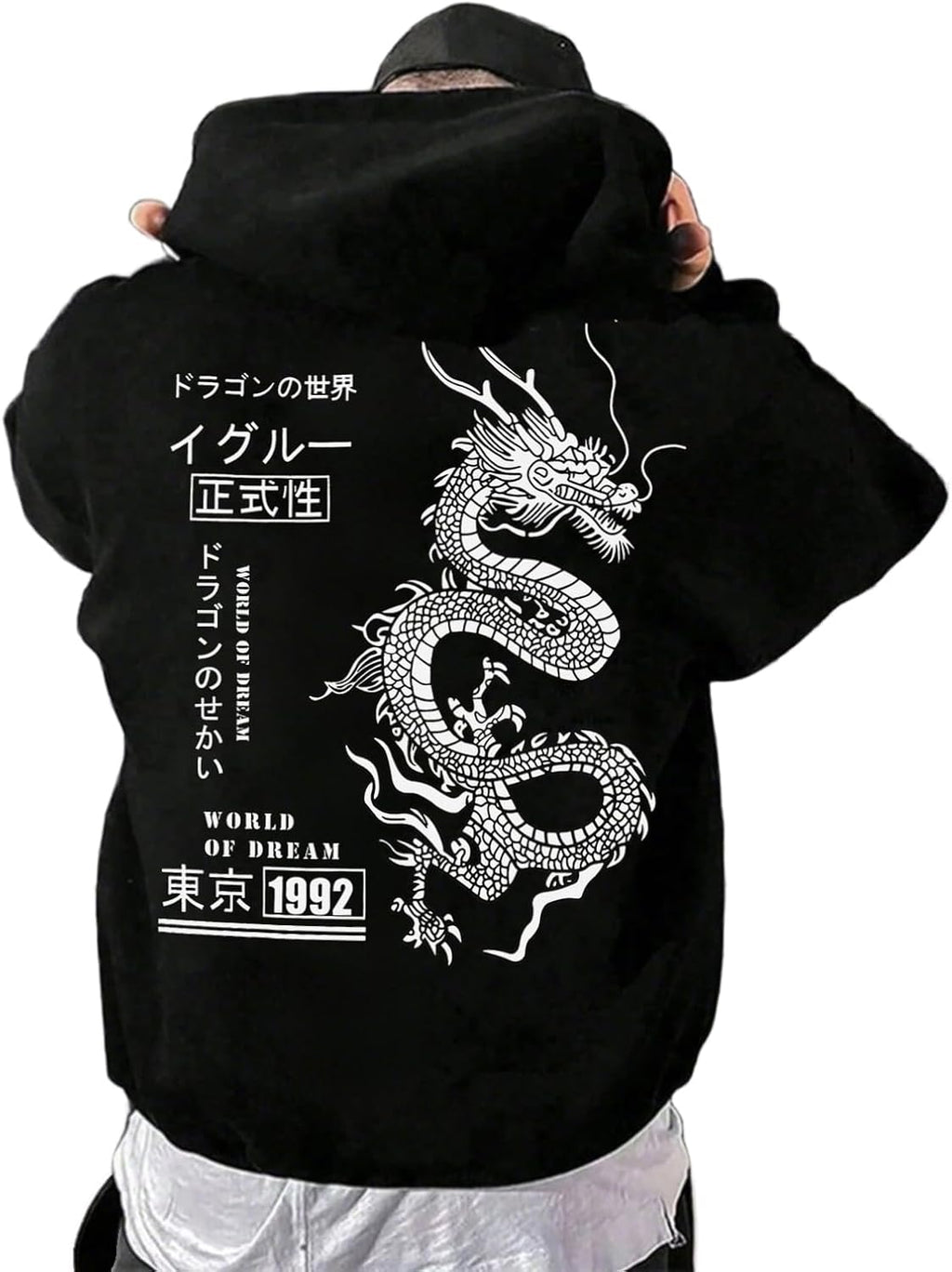 Men's Graphic Quarter Zip Hoodies Casual Long Sleeve Drop Shoulder Sweatshirt Pullover Streetwear Top