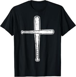 Christian Baseball Bats Cross Softball Sports Men Boys Kids T-Shirt