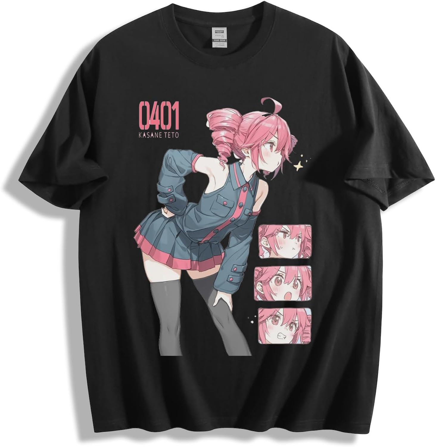 Offical Kasane Teto Anime T-Shirt - Cute Synthetic Voice Idol Graphic Tee,