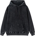 Womens Oversized Acid Wash Hoodie Unisex Heavyweight Cotton Hoodies Vintage Washed Sweatshirt Women Men