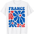 France Floral Boho Flowers Cute Retro Groovy French Girl T-Shirt