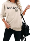 Womens Long Sleeve Mama Sweatshirts Fall Crew Neck Mom Shirts Cute Graphic Tees Pullover Hoodies