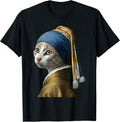 Girl with a Pearl Earring Funny Cat Lovers T-Shirt