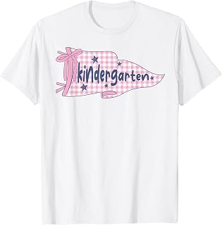 Preppy Pennant Flag Kindergarten Teacher Girl Back to School T-Shirt