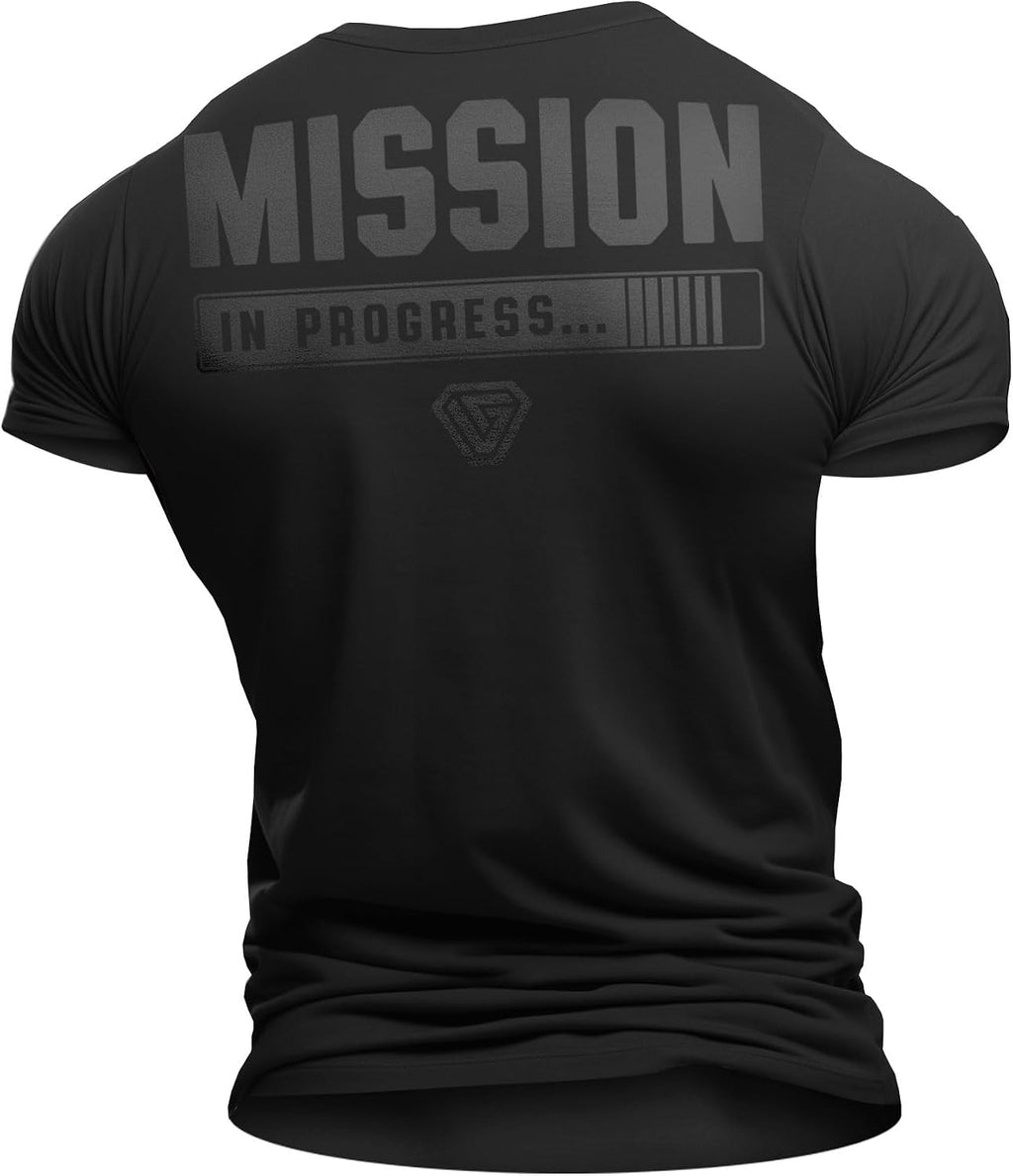 Mission in Process Back Gym Workout Motivational Funny Lifting T-Shirt for Men