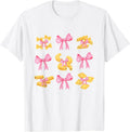 Pink Bows Cute Coquette pasta y2k Clean Girl Aesthetic foody T-Shirt
