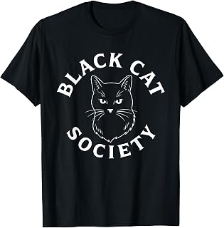 Black Cat Society Cute Kitten Lover Feline Pet Owner T-Shirt