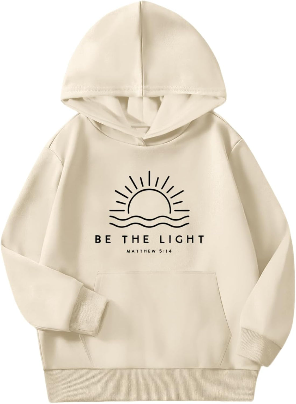 Be The Light Christian Hoodie for Girls Bible Verse Jesus God Religious Faith Sweatshirt Preppy Cute Graphic Top