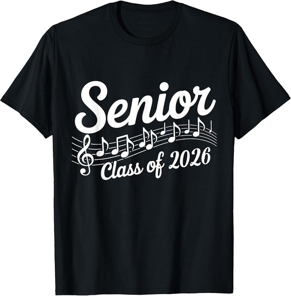 2026 Senior Choir Band Orchestra Class of 2026 Music Notes T-Shirt