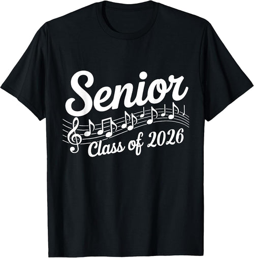 2026 Senior Choir Band Orchestra Class of 2026 Music Notes T-Shirt
