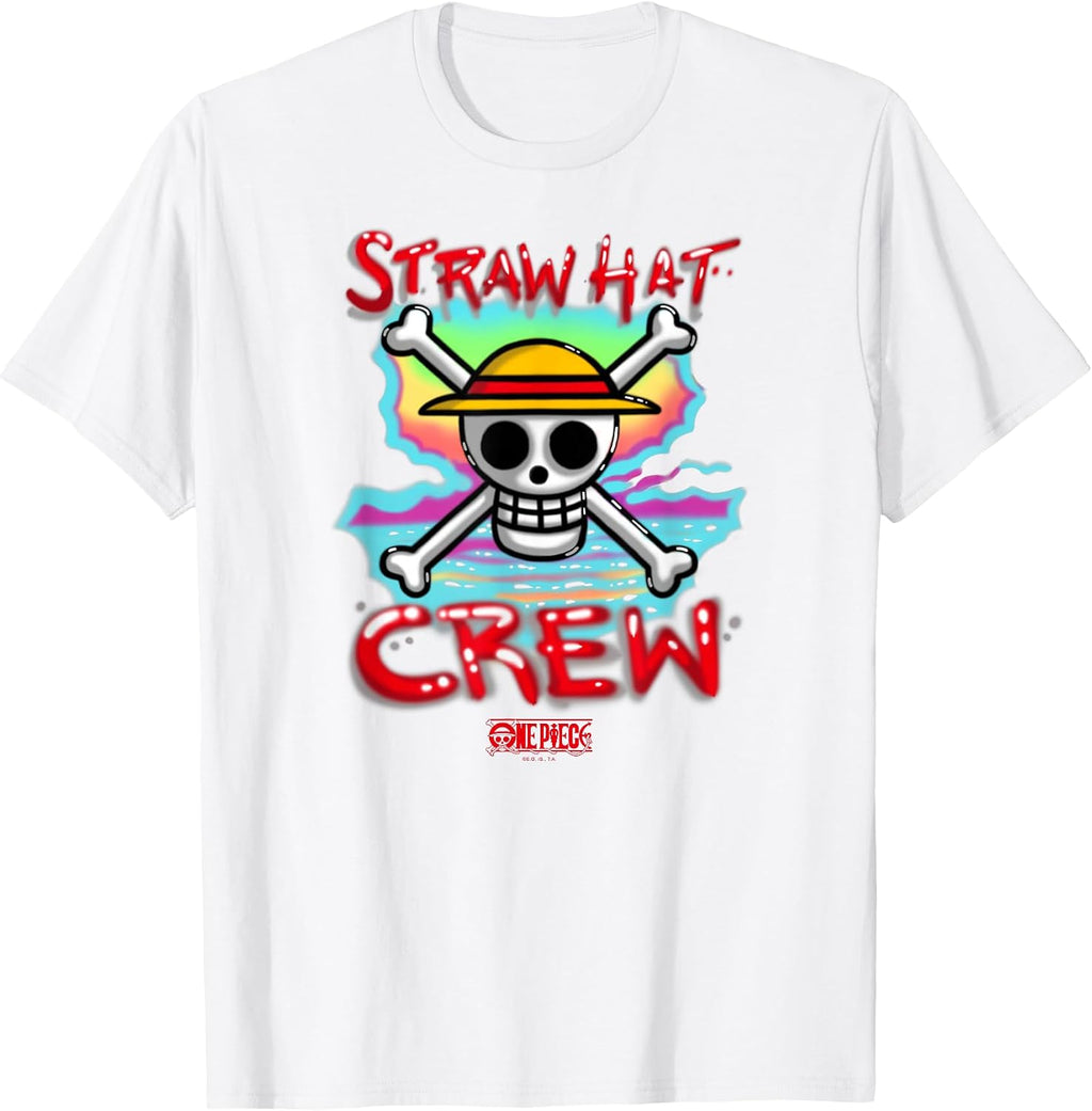 Anime Airbrush Style Straw Hat Crew T-Shirt