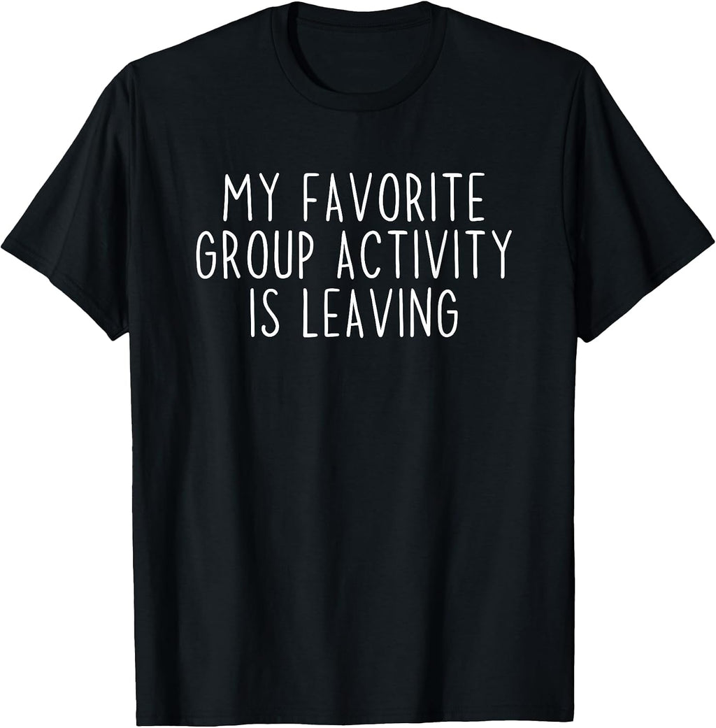 Funny Introvert Antisocial Sarcastic Humorous Black Unisex-Adults Small Cotton 65% Polyester 35% Short Sleeve Classic Fit Crew Neck T-Shirt