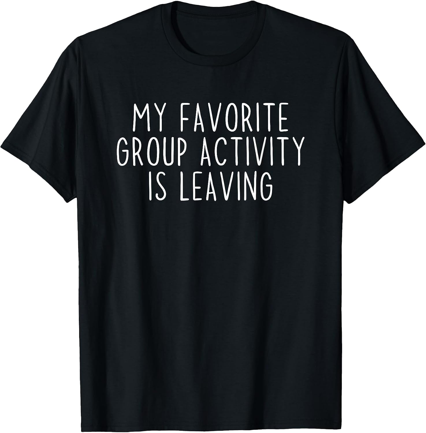 Funny Introvert Antisocial Sarcastic Humorous Black Unisex-Adults Small Cotton 65% Polyester 35% Short Sleeve Classic Fit Crew Neck T-Shirt