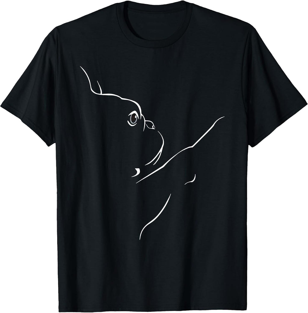 French Bulldog Illustration Line Art Bulldog Lovers T-Shirt