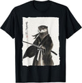 Otter Samurai Janpanese Vintage Warrior Art Anime Graphic T-Shirt