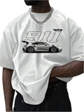 Men's Letter Graphic Tee Casual Short Sleeve Round Neck Summer Shirt Streetwear Top