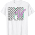 Checkered Distressed Retro Logo Short Sleeve T-Shirt