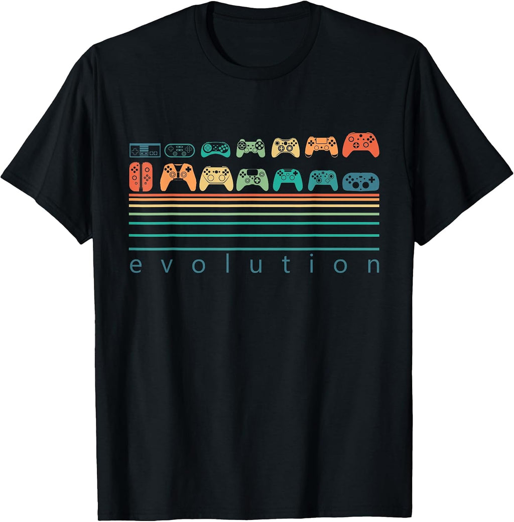 Video Game Controller Evolution 80s 90s Retro Gaming Gamer T-Shirt