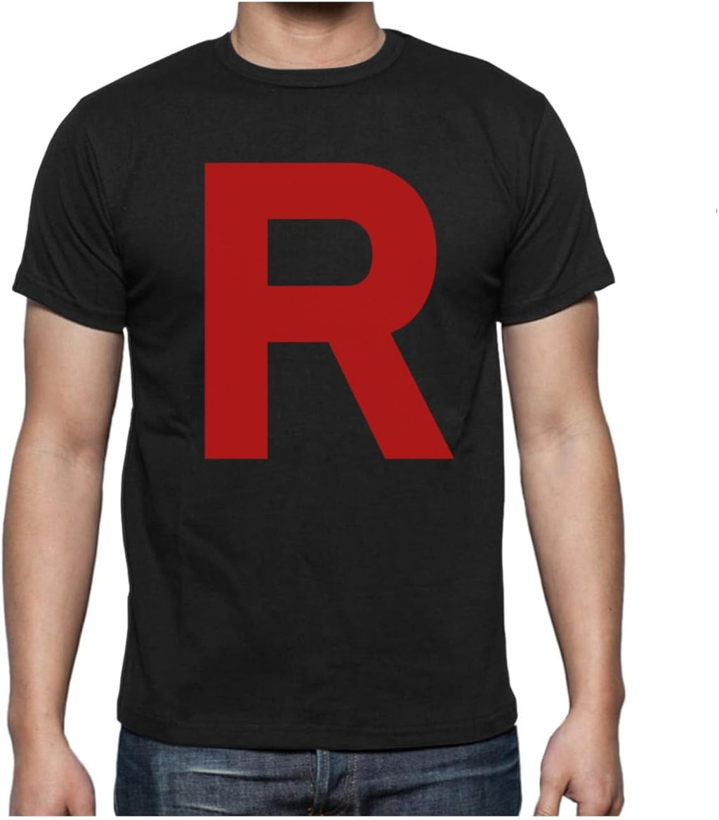 Team Rocket Costume Shirt - R Letter Halloween T-Shirt for Men - Funny Anime Tee