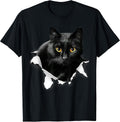 Black Cat Torn Cloth Gifts for Cat Lover, Cat Dad, Cat Mom T-Shirt