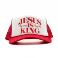 Jesus Is King Foam Trucker - Red/White