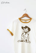 Meowdy Ringer Graphic T-Shirt