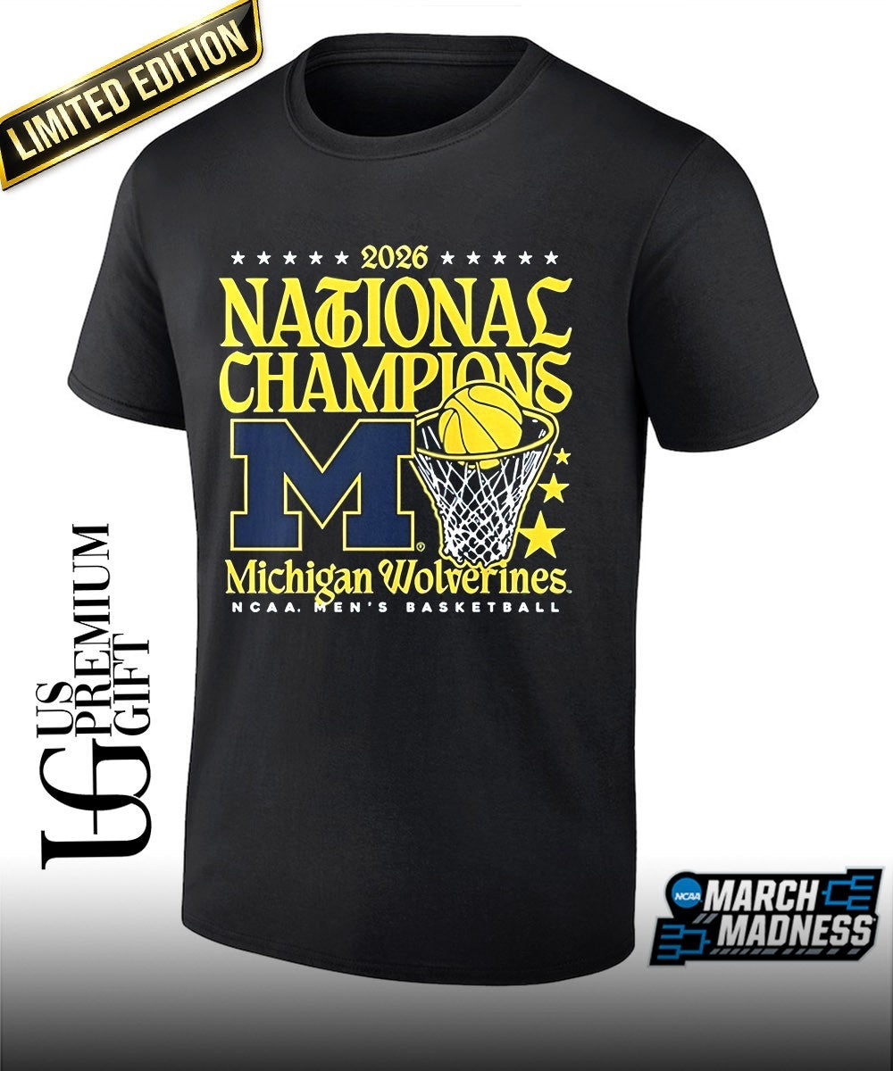 Michigan Wolverines 2026 Men’s Basketball National Champions hoop shirt