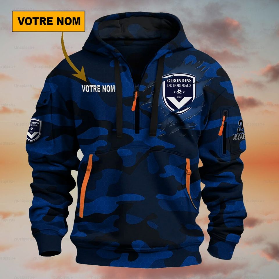 FC Girondins de Bordeaux – Hoodie dynamique Édition spéciale avec nom personnalisé