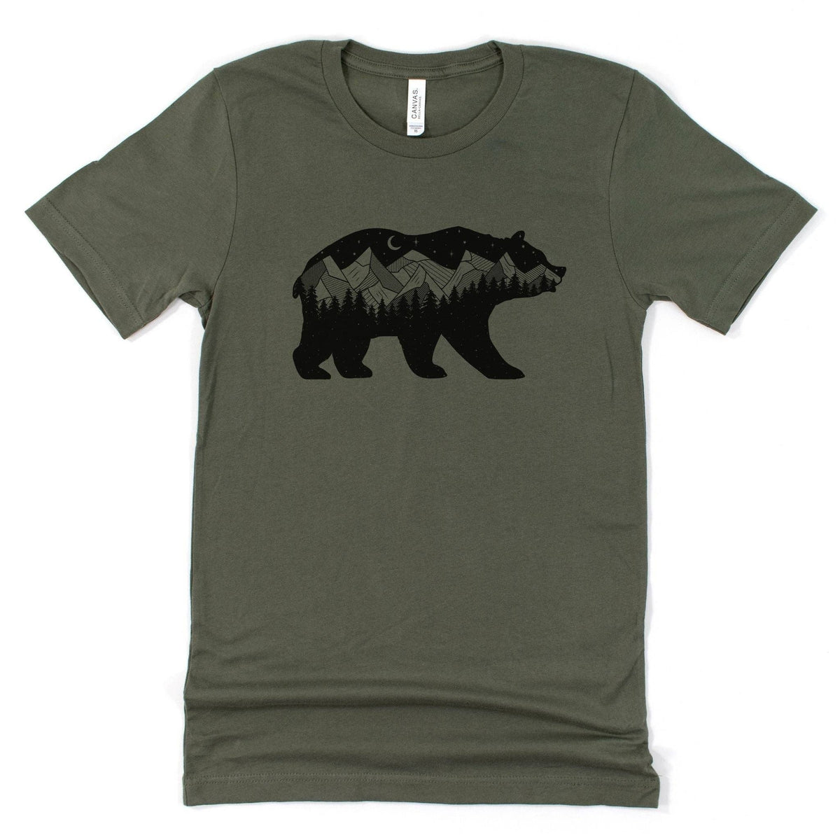 Midnight Forest Bear Graphic Tee 047