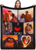 Sparklove Custom Blanket with Picture Text, Personalized Blanket with Pthotos, Customized Birthday Blanket for Women Christmas Day Gifts Adult Dad Mom Husband Boyfriend Wife