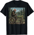 Bigfoot Sasquatch Tractor Funny Farm Farmer Men Women Kids T-Shirt