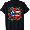 Puerto Rican Day | Puerto Rico Butterfly Flag Women and Girl T-Shirt