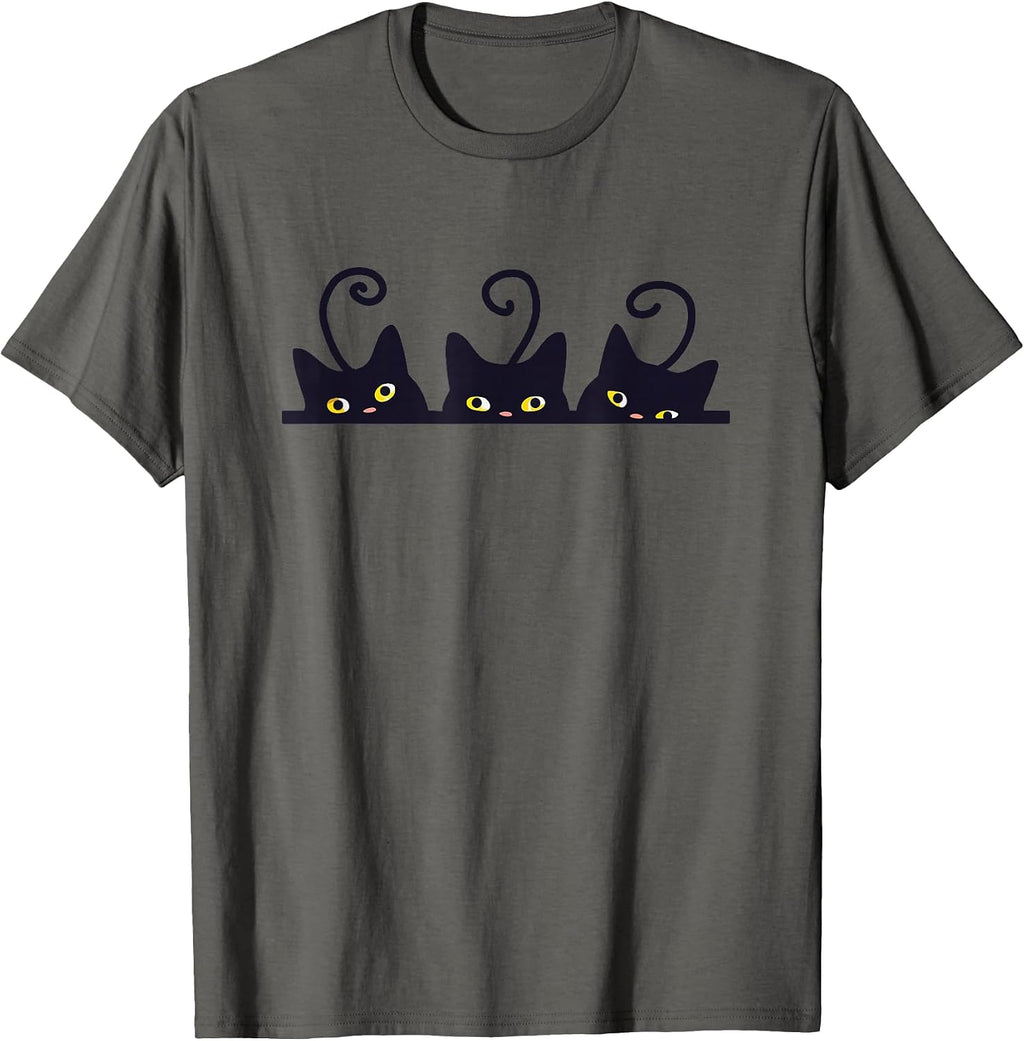 3 Black Cats Funny Cute Design Women Men Girl Boy Cat T-Shirt