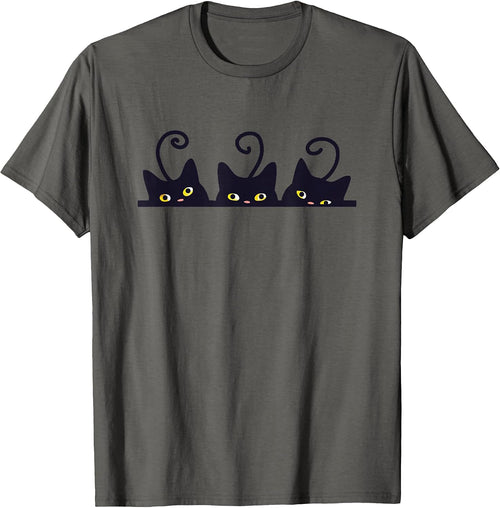 3 Black Cats Funny Cute Design Women Men Girl Boy Cat T-Shirt