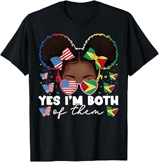Half Guyanese American Guyana Flag America USA Kids Girls T-Shirt