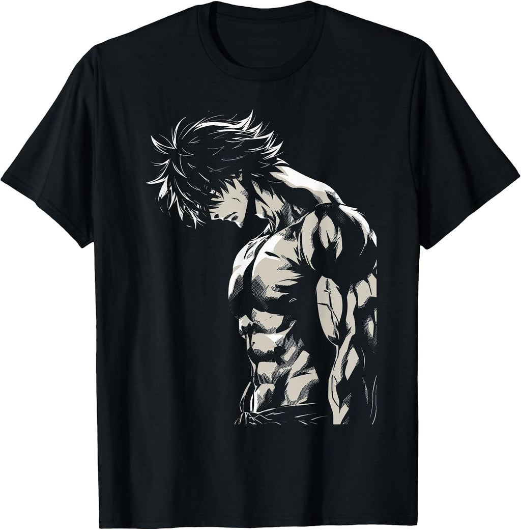 Anime Men Character Bicep Workout Motivational T-Shirt