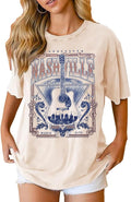 Nashville Music City T-Shirt Women Country Music Concert Shirts Rock Band Tshirt Vintage Guitar Wings Graphic Tees