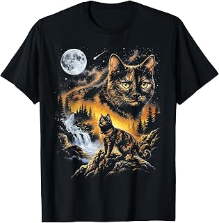 Tortoiseshell Cat Howling at Moon Funny Cat Meme Women Men T-Shirt