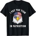 I Put The Tism in Patriotism Eagle USA Flag 4th July T-Shirt