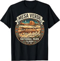 Mesa Verde National Park Colorado Retro Cliff Dwelling Badge T-Shirt