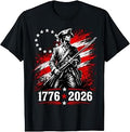 American Patriot Minuteman 1776 2026 USA Revolution History T-Shirt