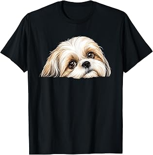 Cute Shih Tzu Dog Peeking Out Puppy Lover T-Shirt