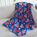 USA Hearts & Stars Super Soft Throw Blanket - 50x60 Throw Blanket for Bedroom, Living Room, Spring Time, Holidays, Kids, Babies, Adults & Decor, Gifts - USA Blankets