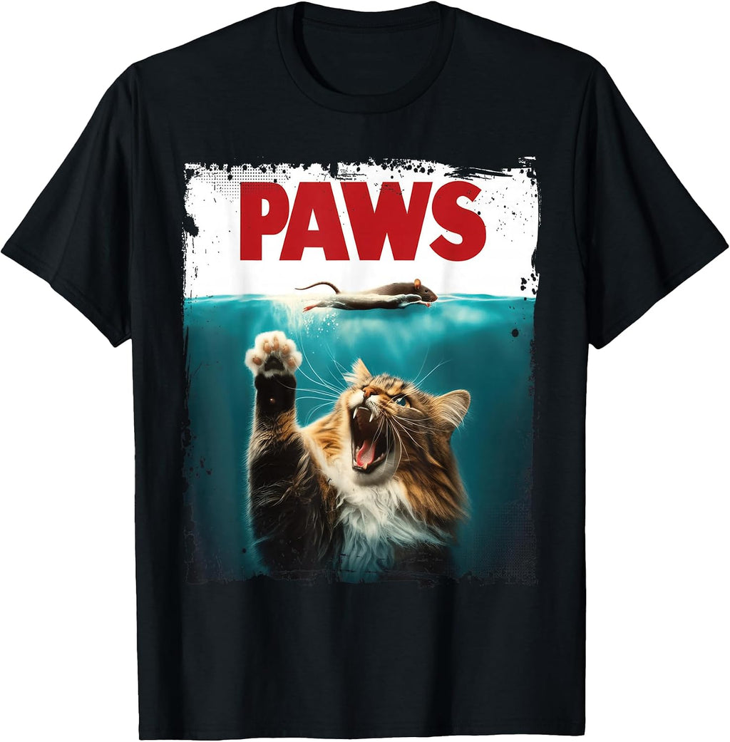 Humorous Paws Parody Cat Mouse for Cat Lover Cat Mom Cat Dad T-Shirt