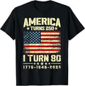 America Turns 250 I Turn 80 250th Anniversary 80th Birthday T-Shirt