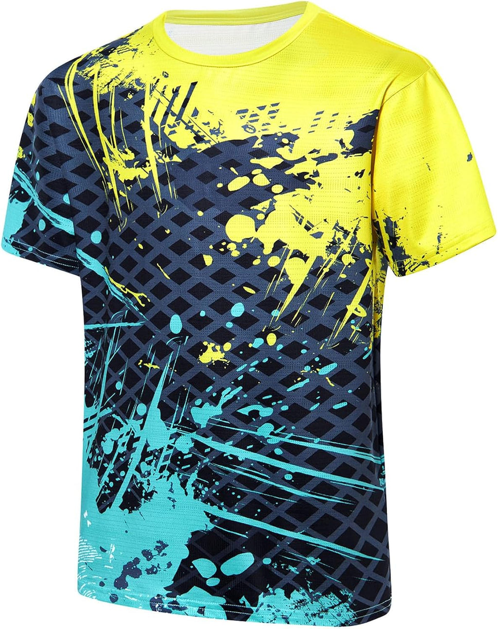 Boys Athletic T-Shirt Dry Fit - Moisture Wicking Crew Neck Rash Guard Tees for Soccer, Gym, Sports, Size 7-14